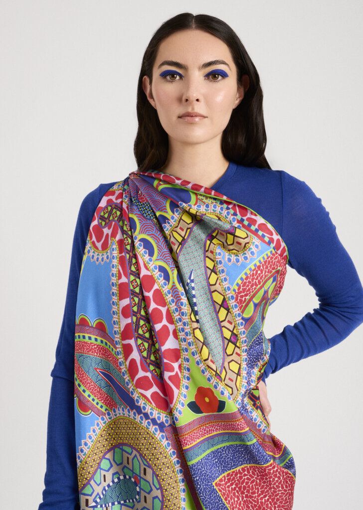 RED FLY AWAY PAISLEY SCARF - Lavina Peswani