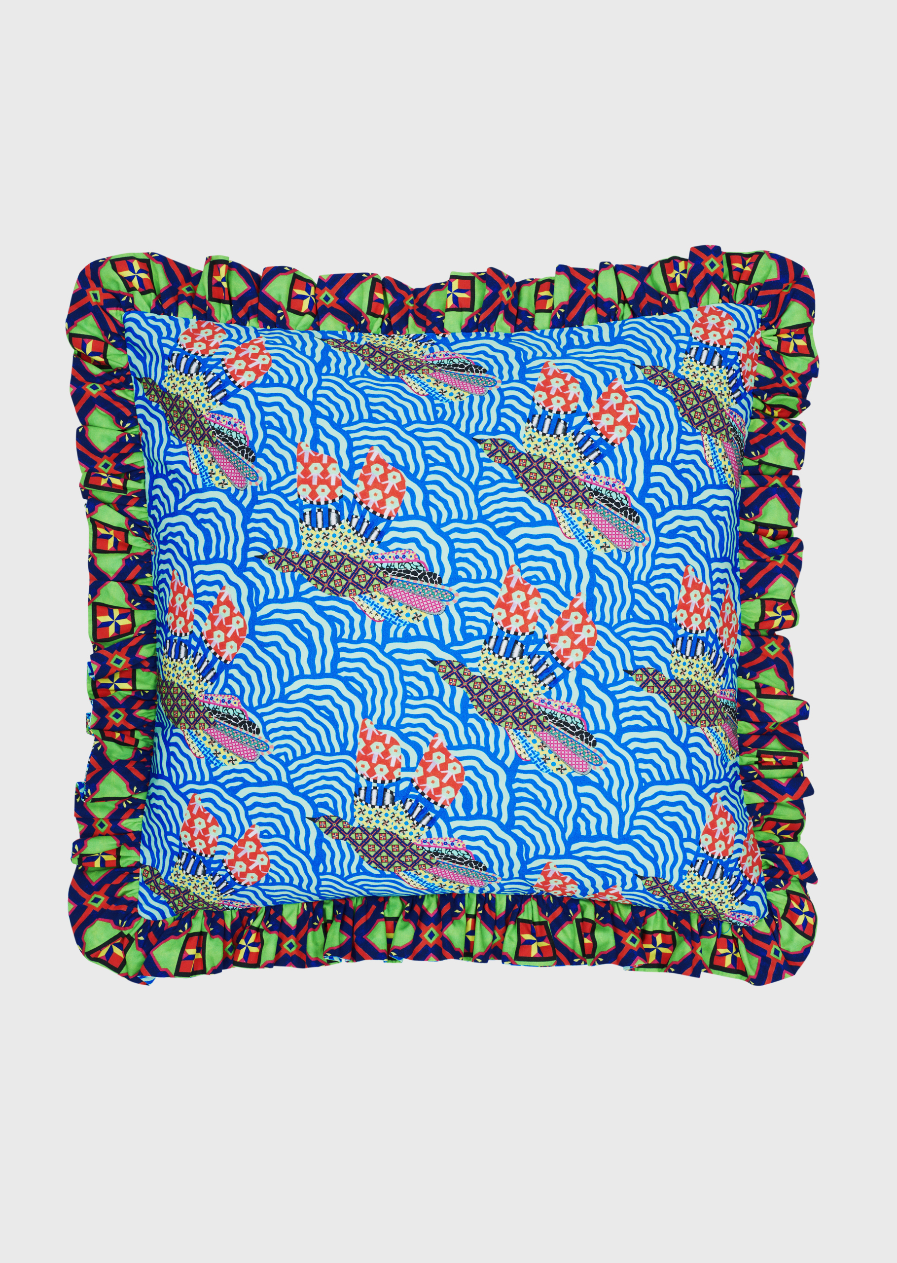 MADE TO ORDER - DUO GREEN PARWAAZ AND FLY AWAY CUSHION