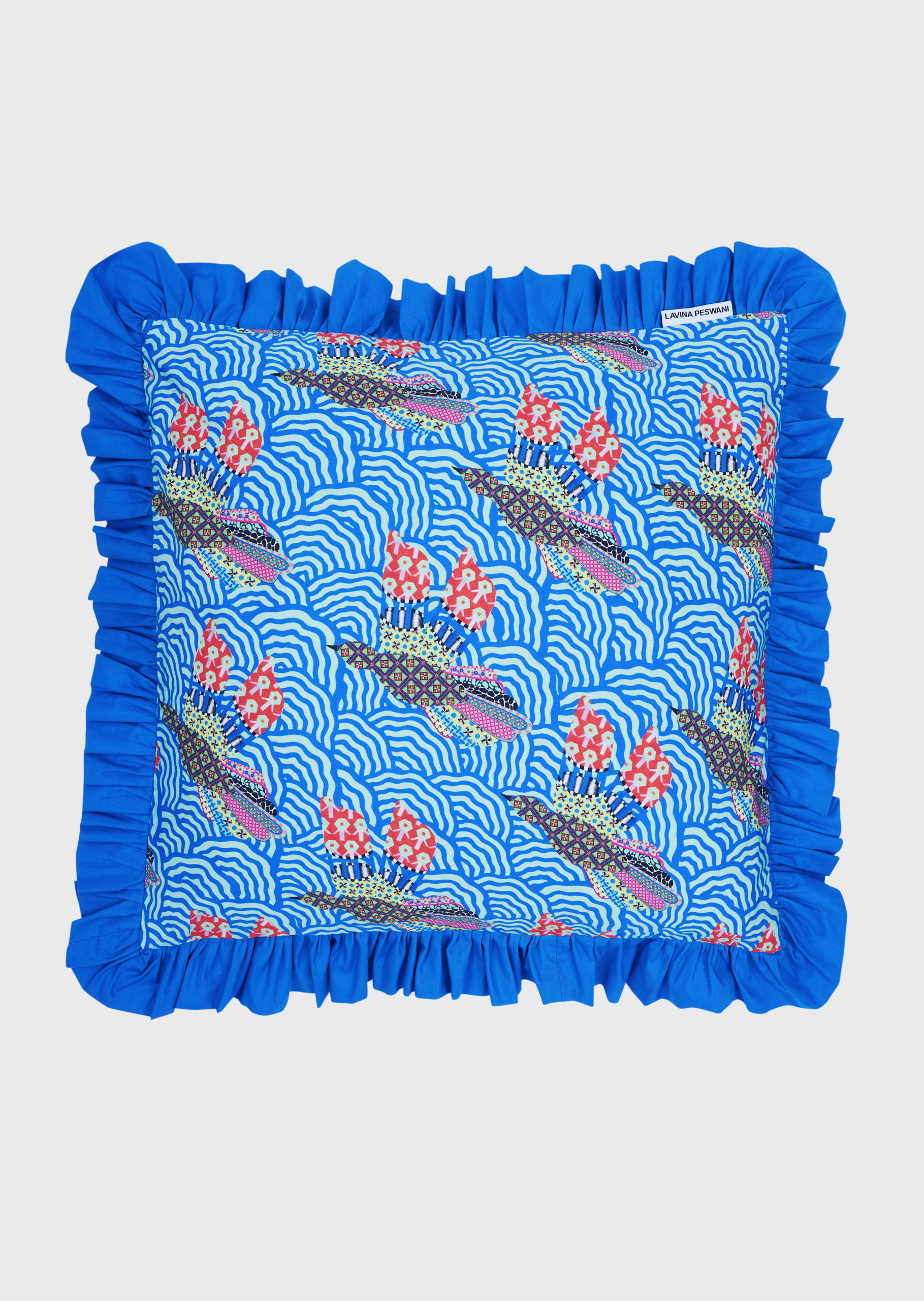 MADE TO ORDER - DUO FLY AWAY AND LIME SHUJA CUSHION